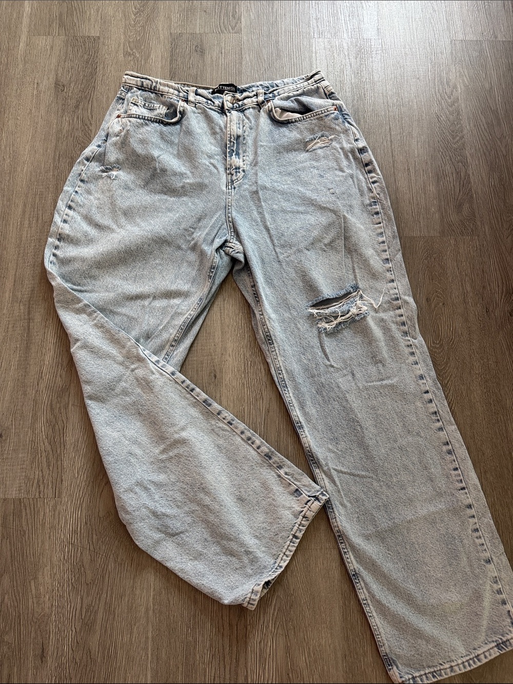 Kittenish Light Blue High-Rise Distressed Jeans